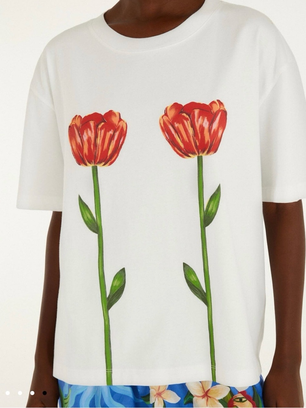 FARM Rio White Tropical Rose T-Shirt Size XXS. NWT